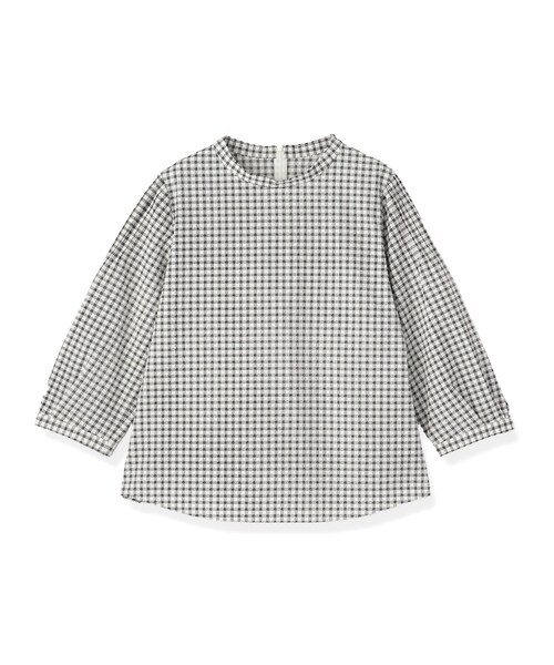 INDIVI(インディヴィ)の「【初秋にピッタリ!/洗える】凹凸素材ミニスタンドトップス(Tシャツ/カットソー・レディース・ブルー系その他/ブラック/ホワイト系2/ブラック系・05/38/34/19/15 /13)」の5枚目の写真