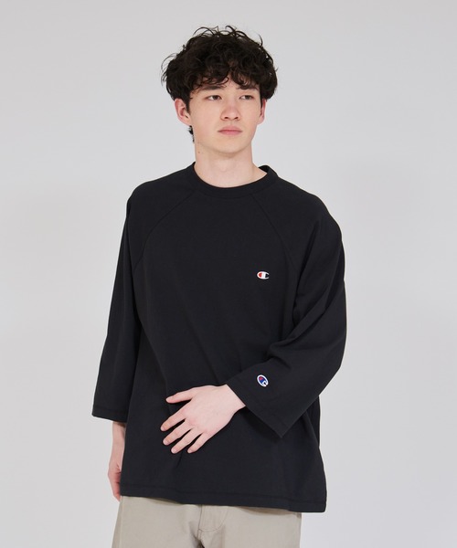 Champion（チャンピオン）の「【Champion/チャンピオン】メンズ ベーシック 3/4ラグランスリーブTシャツ（Tシャツ/カットソー・メンズ・ブラック/ホワイト/ホワイト×ブラック/グレー/ホワイト系その他2・X-LARGE/LARGE/MEDIUM）」の4枚目の写真