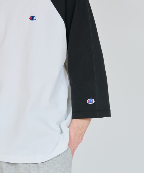 Champion（チャンピオン）の「【Champion/チャンピオン】メンズ ベーシック 3/4ラグランスリーブTシャツ（Tシャツ/カットソー・メンズ・ブラック/ホワイト/ホワイト×ブラック/グレー/ホワイト系その他2・X-LARGE/LARGE/MEDIUM）」の12枚目の写真