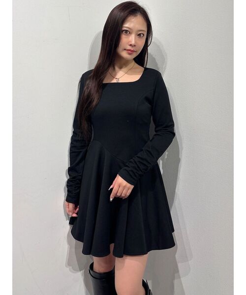 MERCURYDUO（マーキュリーデュオ）の「ポンチアシメフレアミニワンピース（ワンピース・レディース・アイボリー/レッド/ブラック・FREE）」の6枚目の写真