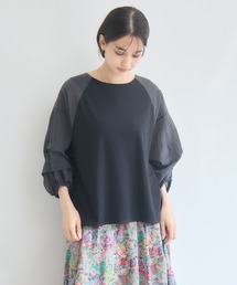 Pillini（ピリーニ）の「異素材切替ボリュームスリーブプルオーバー（シャツ/ブラウス）」