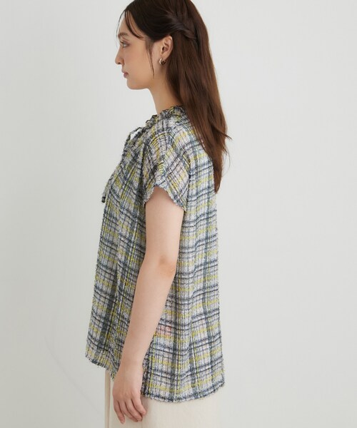Sunauna(スーナウーナ)の「チェック柄フリルブラウス(シャツ/ブラウス・レディース・ライトイエロー系2/ネイビー系1/ダークブラウン系1/ライトオレンジ系1・38/40)」の14枚目の写真