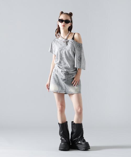 L.H.P(エルエイチピー)の「MMAVYTH/メヴィス/LEOPARD OFF-SHOULDER TOPS(Tシャツ/カットソー・レディース・アイボリー/ブラック・F)」の20枚目の写真