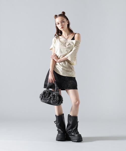 L.H.P(エルエイチピー)の「MMAVYTH/メヴィス/LEOPARD OFF-SHOULDER TOPS(Tシャツ/カットソー・レディース・アイボリー/ブラック・F)」の8枚目の写真