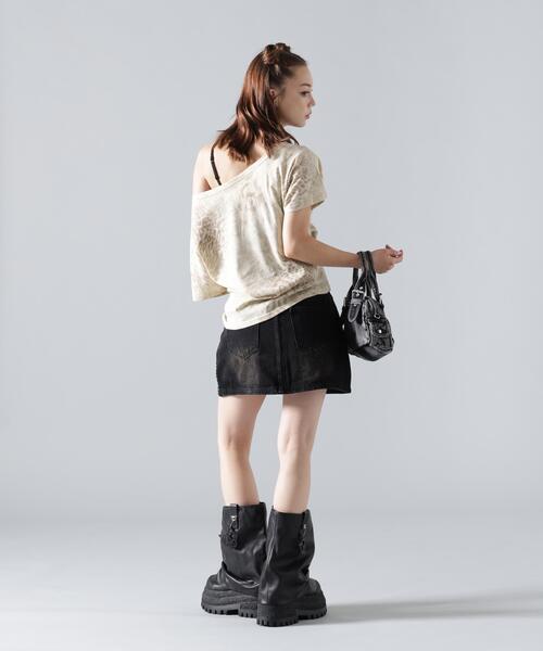 L.H.P(エルエイチピー)の「MMAVYTH/メヴィス/LEOPARD OFF-SHOULDER TOPS(Tシャツ/カットソー・レディース・アイボリー/ブラック・F)」の12枚目の写真