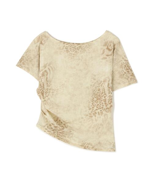 L.H.P(エルエイチピー)の「MMAVYTH/メヴィス/LEOPARD OFF-SHOULDER TOPS(Tシャツ/カットソー・レディース・アイボリー/ブラック・F)」の14枚目の写真