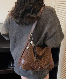 レオパードベルトデザインショルダーバッグ