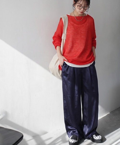 antiqua(アンティカ)の「コーデセット ニット スカート パンツ 選べる上下セット(ニット/セーター・レディース・ブラック系その他3/グレー系その他2/グレー系その他/オレンジ系/ブラック系その他/グレー系その他3/ブラック系その他2/ネイビー系1/ネイビー系/ベージュ/ブラック/ベージュ系その他/オレンジ/ダークグレー・MEDIUM/LARGE)」の14枚目の写真
