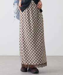 チェックレーススカート