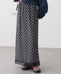 チェックレーススカート