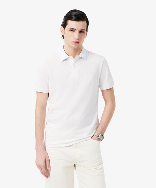 LACOSTE（ラコステ）の「ネームジャカードカラーポロシャツ（ポロシャツ・メンズ・ライトブルー/ホワイト/ブラック・2/3/4/5）」の11枚目の写真
