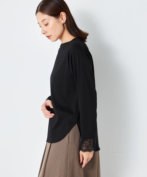 GALLORIA(ギャローリア)の「袖レース切替プルオーバー(Tシャツ/カットソー・レディース・ブラック/ホワイト・LL/M/S/L)」の8枚目の写真