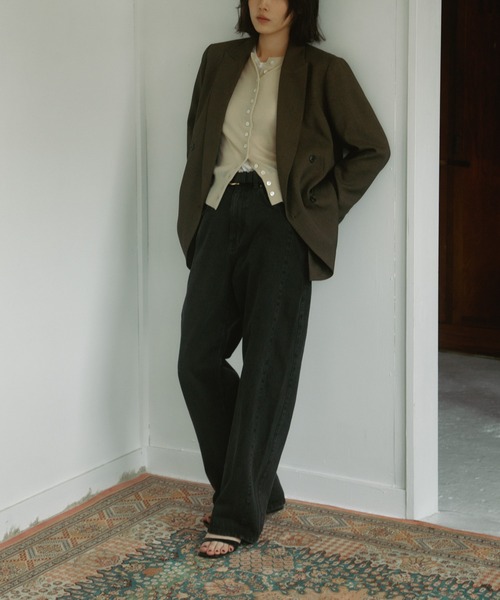 URBAN RESEARCH DOORS(アーバンリサーチドアーズ)の「High-Rise Line Denim(デニムパンツ・レディース・ブラック/ライトインディゴブルー・MEDIUM/SMALL)」の1枚目の写真