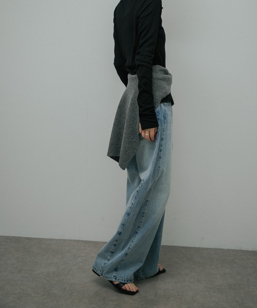 URBAN RESEARCH DOORS(アーバンリサーチドアーズ)の「High-Rise Line Denim(デニムパンツ・レディース・ブラック/ライトインディゴブルー・MEDIUM/SMALL)」の6枚目の写真