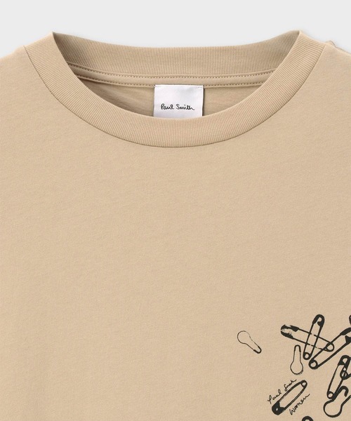 Paul Smith(ポールスミス)の「ウィメンズ "Safty pins" 半袖Tシャツ / 265229 232V(Tシャツ/カットソー・レディース・グレイッシュブルー/ライトベージュ・MEDIUM)」の3枚目の写真