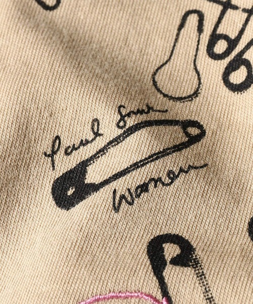 Paul Smith(ポールスミス)の「ウィメンズ "Safty pins" 半袖Tシャツ / 265229 232V(Tシャツ/カットソー・レディース・グレイッシュブルー/ライトベージュ・MEDIUM)」の5枚目の写真