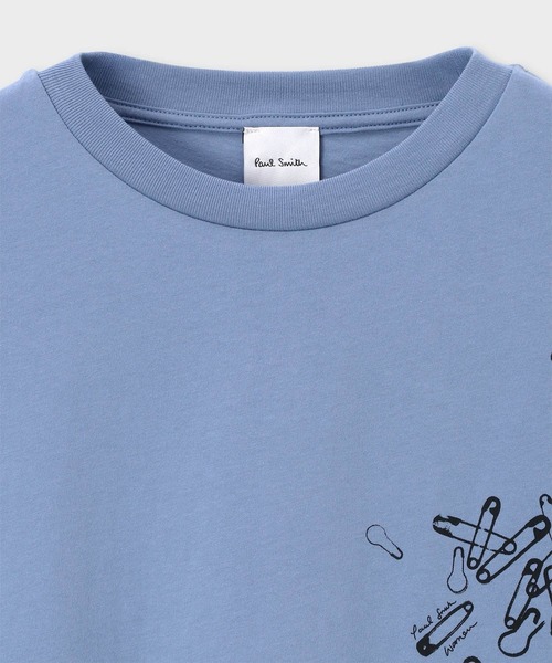 Paul Smith(ポールスミス)の「ウィメンズ "Safty pins" 半袖Tシャツ / 265229 232V(Tシャツ/カットソー・レディース・グレイッシュブルー/ライトベージュ・MEDIUM)」の10枚目の写真