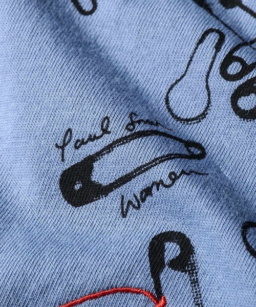 Paul Smith(ポールスミス)の「ウィメンズ "Safty pins" 半袖Tシャツ / 265229 232V(Tシャツ/カットソー・レディース・グレイッシュブルー/ライトベージュ・MEDIUM)」の12枚目の写真