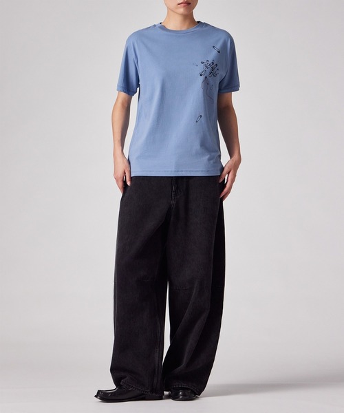 Paul Smith(ポールスミス)の「ウィメンズ "Safty pins" 半袖Tシャツ / 265229 232V(Tシャツ/カットソー・レディース・グレイッシュブルー/ライトベージュ・MEDIUM)」の14枚目の写真
