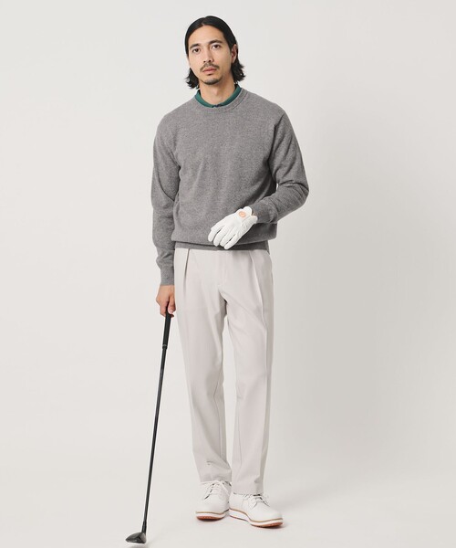 UNITED ARROWS GOLF(ユナイテッドアローズゴルフ)の「メンズ ブラッシュド 1プリーツ スラックス ストレッチ(スラックス・メンズ・グレー系/オフホワイト・XL/L/M)」の3枚目の写真