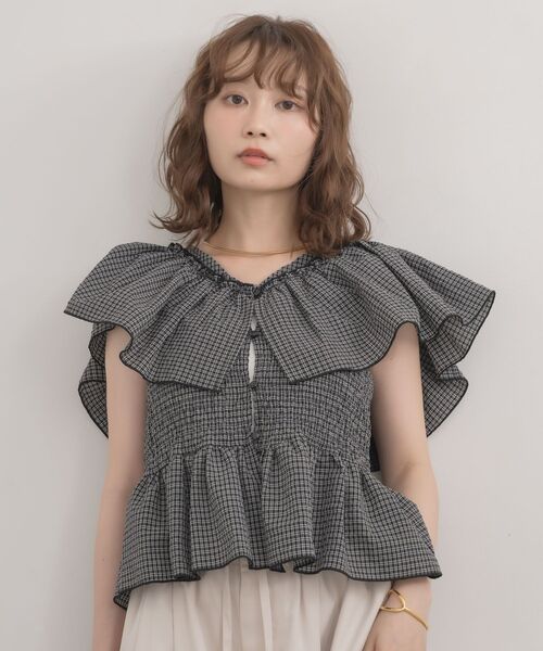 RETRO GIRL(レトロガール)の「肩フリルノースリブラウス(シャツ/ブラウス・レディース・ブラウン系その他2/ホワイト系その他/ブラック系その他2・FREE)」の7枚目の写真