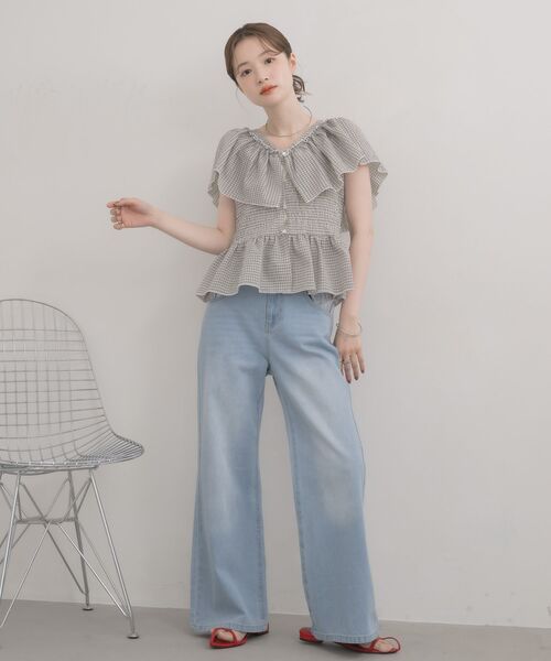 RETRO GIRL(レトロガール)の「肩フリルノースリブラウス(シャツ/ブラウス・レディース・ブラウン系その他2/ホワイト系その他/ブラック系その他2・FREE)」の13枚目の写真