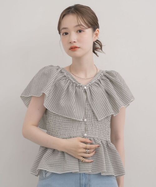 RETRO GIRL(レトロガール)の「肩フリルノースリブラウス(シャツ/ブラウス・レディース・ブラウン系その他2/ホワイト系その他/ブラック系その他2・FREE)」の15枚目の写真