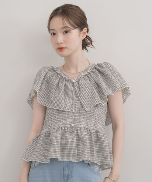 RETRO GIRL(レトロガール)の「肩フリルノースリブラウス(シャツ/ブラウス・レディース・ブラウン系その他2/ホワイト系その他/ブラック系その他2・FREE)」の16枚目の写真