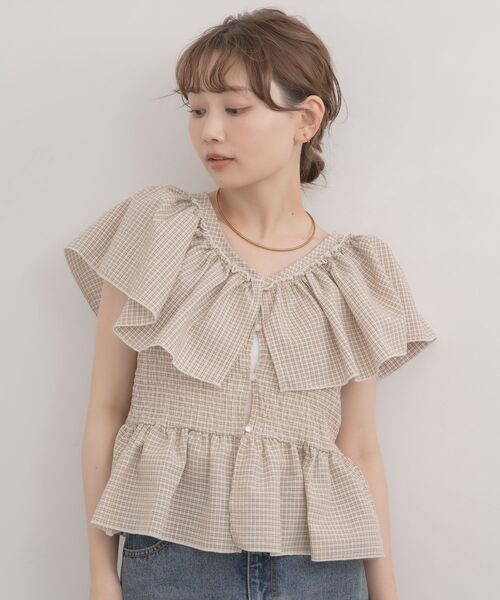 RETRO GIRL(レトロガール)の「肩フリルノースリブラウス(シャツ/ブラウス・レディース・ブラウン系その他2/ホワイト系その他/ブラック系その他2・FREE)」の21枚目の写真