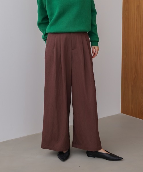 Bou Jeloud(ブージュルード)の「ソフトツイルワイドパンツ(その他パンツ・レディース・ブラウン/ベージュ/インディゴブルー・FREE)」の22枚目の写真