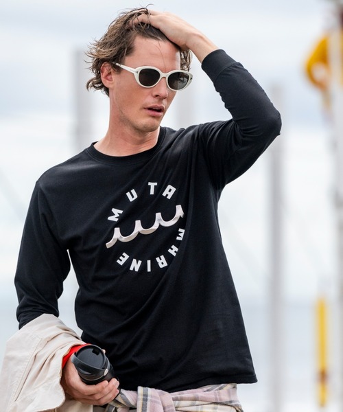 muta marine(ムータ・マリン)の「muta MARINE/ムータ マリン/別注Circle MM Metal Wave LS(Tシャツ/カットソー・メンズ・ブラック/ホワイト・LARGE/X-LARGE/MEDIUM)」の6枚目の写真