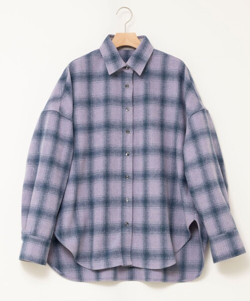 MAQWEL(マクウェル)の「【MAQWEL/マクウェル】オンブレーチェックオーバーシャツジャケット(シャツ/ブラウス・レディース・グリーン系その他4/パープル系その他4・FREE)」の6枚目の写真