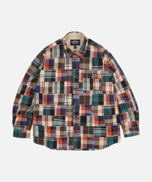 MADRAS PATCHWORK RELAXED SHIRT _ BEIGE