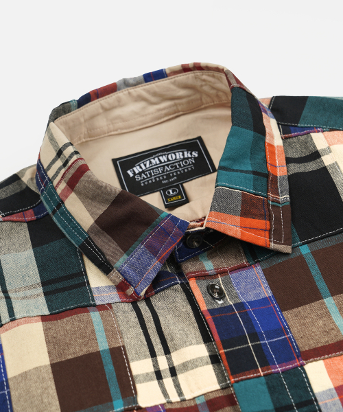 FRIZMWORKS(フリズムワークス)の「MADRAS PATCHWORK RELAXED SHIRT _ BEIGE(シャツ/ブラウス・メンズ・その他・SMALL/MEDIUM/LARGE/X-LARGE)」の3枚目の写真