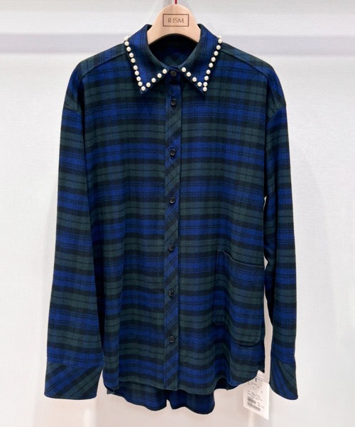 R-ISM(リズム)の「【洗える】パールカラーチェックシャツ(シャツ/ブラウス・レディース・グリーン・4)」の3枚目の写真