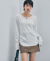 JEANASIS | コットンアイレットホックヘンリーLS/1080923(Tシャツ/カットソー)