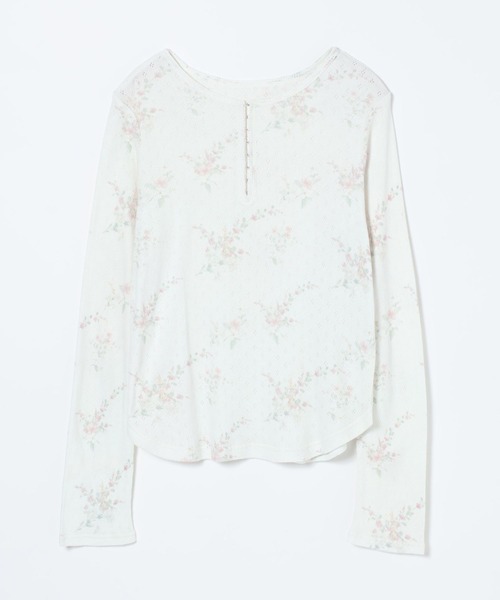 JEANASIS（ジーナシス）の「コットンアイレットホックヘンリーLS/1080923（Tシャツ/カットソー・レディース・ホワイト系その他/ホワイト/ブラック・FREE）」の9枚目の写真