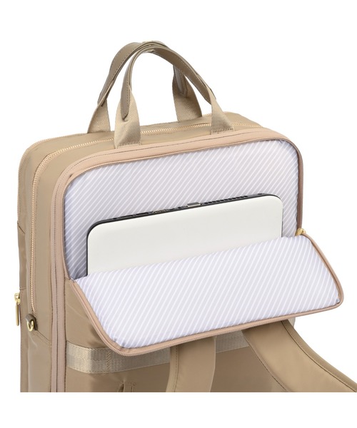ACE GENE(エースジーン)の「【ace. GENE/エースジーン】 フィッテム ビジネスリュック 22L(25L)(バックパック/リュック・レディース・チャコール/ブラック系その他/ブラック/ベージュ・FREE)」の12枚目の写真