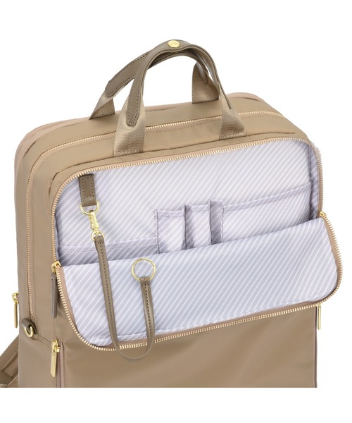 ACE GENE(エースジーン)の「【ace. GENE/エースジーン】 フィッテム ビジネスリュック 22L(25L)(バックパック/リュック・レディース・チャコール/ブラック系その他/ブラック/ベージュ・FREE)」の11枚目の写真
