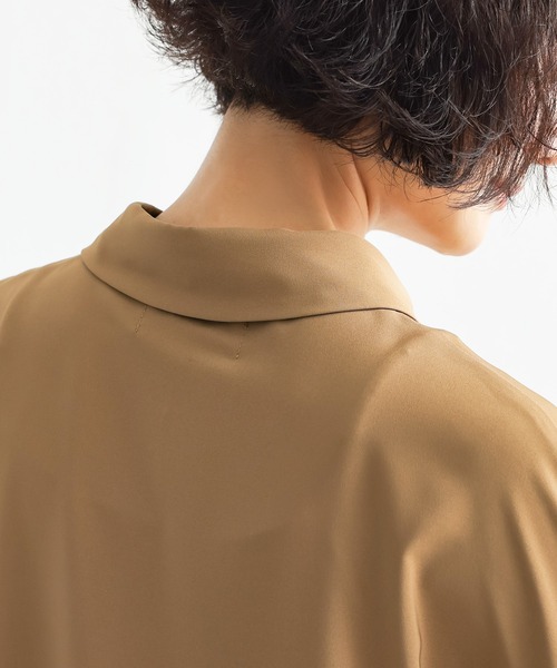 n'OrLABEL(ノアールレーベル)の「プリーツシャツワンピース(シャツワンピース・レディース・ベージュ/ボルドー/ブラック・2/1)」の10枚目の写真