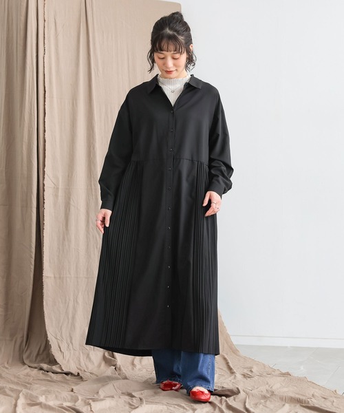 n'OrLABEL(ノアールレーベル)の「プリーツシャツワンピース(シャツワンピース・レディース・ベージュ/ボルドー/ブラック・2/1)」の22枚目の写真