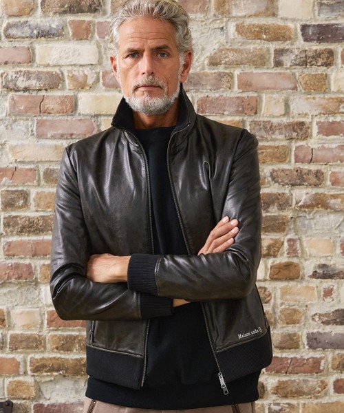 Maison code 13(メゾンコードサーティーン)の「mj11805- Synthetic Leather Ribbed Jacket シンセティックレザージャケット(M26W-13)(ブルゾン・メンズ・ダークブラウン/ブラウン・S/M/L)」の9枚目の写真
