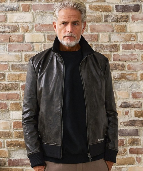 Maison code 13(メゾンコードサーティーン)の「mj11805- Synthetic Leather Ribbed Jacket シンセティックレザージャケット(M26W-13)(ブルゾン・メンズ・ダークブラウン/ブラウン・S/M/L)」の11枚目の写真