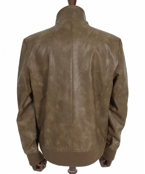 Maison code 13(メゾンコードサーティーン)の「mj11805- Synthetic Leather Ribbed Jacket シンセティックレザージャケット(M26W-13)(ブルゾン・メンズ・ダークブラウン/ブラウン・S/M/L)」の16枚目の写真