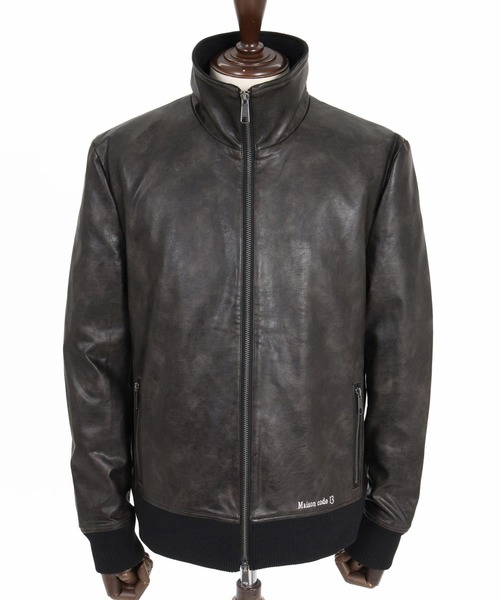 Maison code 13(メゾンコードサーティーン)の「mj11805- Synthetic Leather Ribbed Jacket シンセティックレザージャケット(M26W-13)(ブルゾン・メンズ・ダークブラウン/ブラウン・S/M/L)」の18枚目の写真