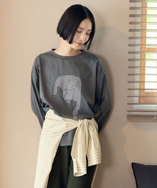 studio CLIP(スタディオクリップ)の「【嬉々!!CREATIVE×daily CLIP】ピグメントロングスリーブTシャツ(Tシャツ/カットソー・レディース・その他2/その他1・FREE)」の1枚目の写真