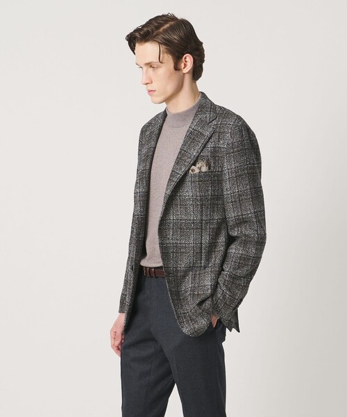 UNITED ARROWS(ユナイテッドアローズ)の「ブークレ チェック シングル 3ボタン テーラードジャケット CーMODEL(テーラードジャケット・メンズ・ダークグレー・48/50/46)」の2枚目の写真