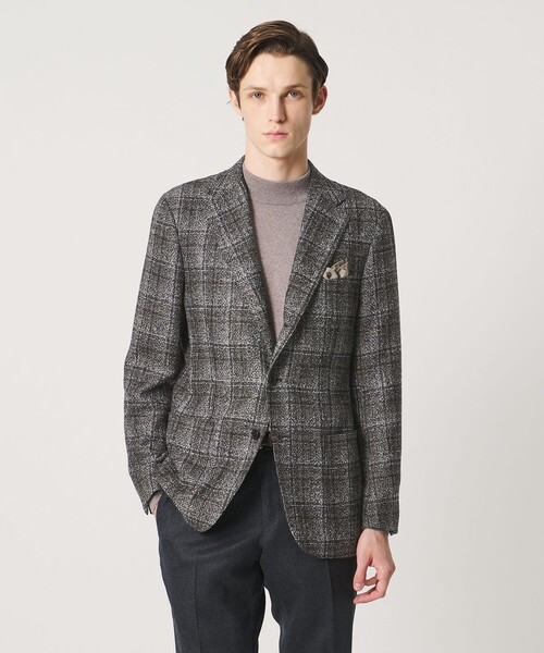 UNITED ARROWS(ユナイテッドアローズ)の「ブークレ チェック シングル 3ボタン テーラードジャケット CーMODEL(テーラードジャケット・メンズ・ダークグレー・48/50/46)」の3枚目の写真