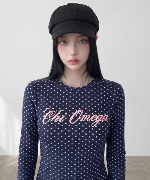 non-hedge(ノンヘッジ)の「スタードットロゴロンT(Tシャツ/カットソー・レディース・ネイビー/オフホワイト・FREE)」の4枚目の写真