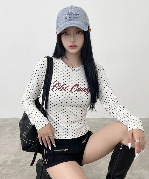 non-hedge(ノンヘッジ)の「スタードットロゴロンT(Tシャツ/カットソー・レディース・ネイビー/オフホワイト・FREE)」の14枚目の写真
